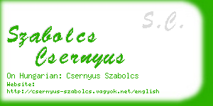 szabolcs csernyus business card